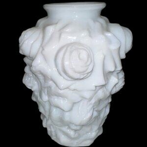 Antique EAPG White Milk Glass Floral Vase